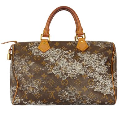Dentelle Speedy 30, &pound;950, Handbags, Brown/Tan/White, Coated Canvas, Front view